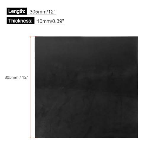 MECCANIXITY Solid Rubber Sheet 3/8" Thick x 12" Wide x 12" Long, Anti-Slip Neoprene Rubber Roofing Material for Gaskets DIY Material, Pads, Seal, Bumpers - size: 3/8" x 12" x 12"