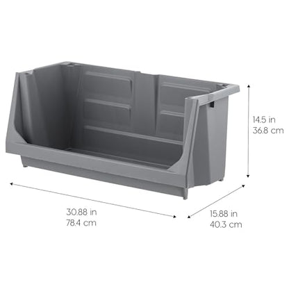 IRIS USA Open Front Storage Bins, Heavy Duty Stackable Bins, 3 Pack, Dark Gray - size: Jumbo - 3 Pack