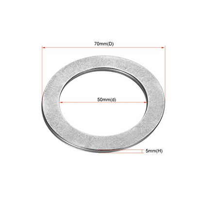 uxcell AXK5070 Needle Roller Thrust Bearings with 2 Washers, 50mm Inner Diameter, 70mm OD 3mm Width Chrome Steel - size: 50x70x3mm