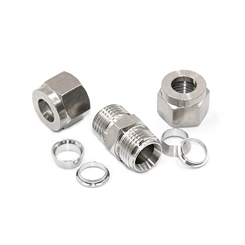 304 Stainless Steel Compression Union W/Double Ferrule 1/4" x 1/4" OD 2pc - size: 1/4" x 1/4" OD