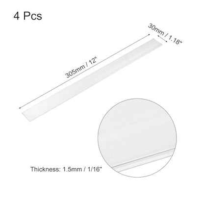 MECCANIXITY 4 Pcs Square Aluminum Flat Bar, 1/16" (1.5mm) Thick x 1 3/16" (30mm) Width x 12" (305mm) Long 6061 Aluminum Flat Plate Solid New Mill Stock Silver for Industrial Building - size: 1/16"(1.5mm)x1 3/16"(30mm)x12"(305mm)