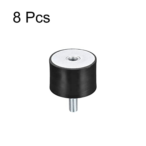 uxcell Rubber Mounts 8pcs M8 Male/Female Vibration Isolator Shock Absorber, for Garage Motor Air Compressor Car Boat Bobbins, D40mmxH30mm - size: M8x40mmx30mm
