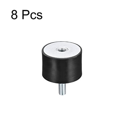 uxcell Rubber Mounts 8pcs M8 Male/Female Vibration Isolator Shock Absorber, for Garage Motor Air Compressor Car Boat Bobbins, D40mmxH30mm - size: M8x40mmx30mm