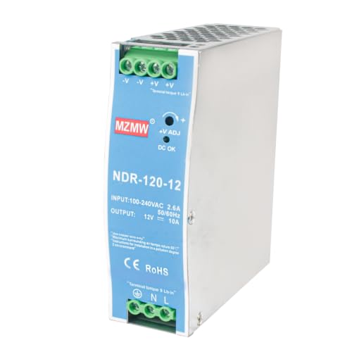 CNCTOPBAOS NDR 120W 12V DC 10A Industrial DIN Rail Switching Power Supply - style: NDR-120-12