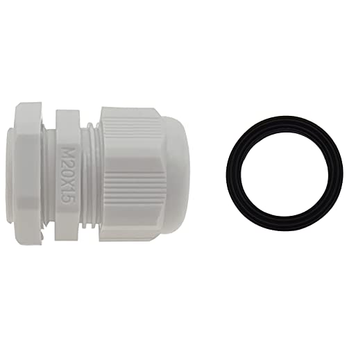 10 Pcs M20x1.5 Waterproof Cable Glands Joints Adjustable 6-12mm Cable Connectors Compression Cable Glands with Locknuts (IP68) - color: White