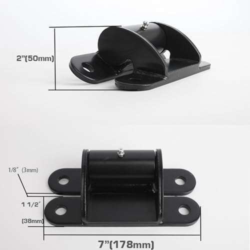 Upgraded 7” Gate Hinges Heavy Duty with Grease Zerk, Face Mount Bearing Gate Hinge Bolt or Weld on Hinges for Large Heavy Driveway Trailer Gates up to 1000 lbs- 1Pair Black 2062P