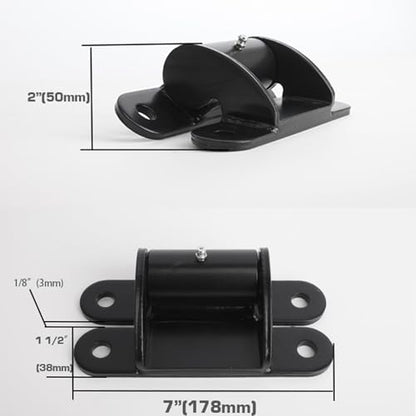 Upgraded 7” Gate Hinges Heavy Duty with Grease Zerk, Face Mount Bearing Gate Hinge Bolt or Weld on Hinges for Large Heavy Driveway Trailer Gates up to 1000 lbs- 1Pair Black 2062P