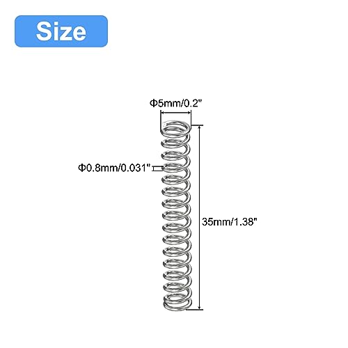 uxcell 5Pcs Compression Spring 304 Stainless Steel 5mmOD,0.8mmWD,35mmFL - size: 0.8mmx5mmx35mm