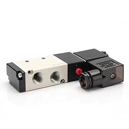 Solenoid Valve 1/4"PT Pneumatic AirTAC 4V210-08 Air 12V/24V/110V/220V Single Coil Pilot-Operated Electric 2 Position 5 Way Connection Type(4V210 PT1/4, DC12V) - size: 4V210 PT1/4, style: DC12V