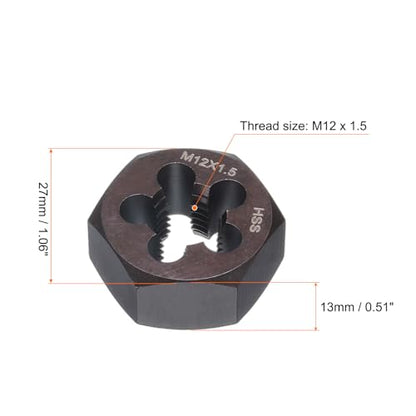 HARFINGTON Hex Threading Die M12 x 1.5 Metric Thread Right Hand High Speed - size: M12 x 1.5