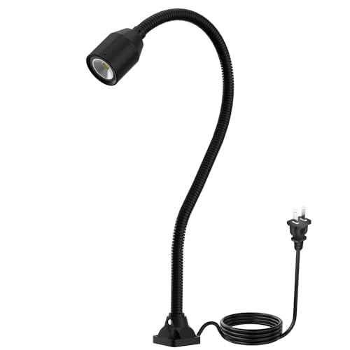 LED Work Lights - 450 Lumens COB Lamp, Flexible Gooseneck, Screw-Fixed Base, Ideal for Machine Tools, Lathe Workbenches - color: COB 450LM