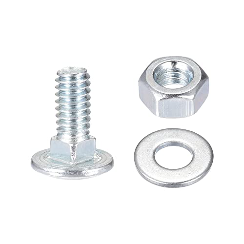 uxcell 1/4-20 x 5/8" Square Neck Carriage Bolts with Nuts & Washers, Carbon Steel Coach Bolt Screws 10 Set - size: 1/4-20 x 5/8"