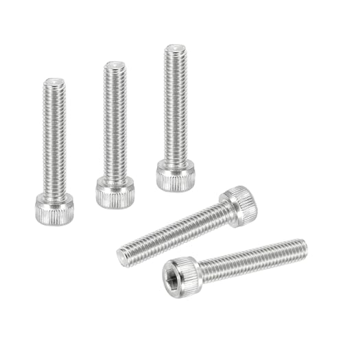 PATIKIL #10-32 x 1 Socket Head Cap Screws Bolts, 20Pcs 304 Stainless Steel Hex Head Metric Screws for Door Road Bicycle Mountain Bike Auto Ship Communication Equipment, Silver - size: 1 inch