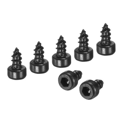 M METERXITY 100 Pack Hex Socket Head Screws, M2x4mm Stainless Steel Bolts Full Thread Self Tapping Screws for Furniture Machinery Electrical Appliances [Black] - size: M2x4mm