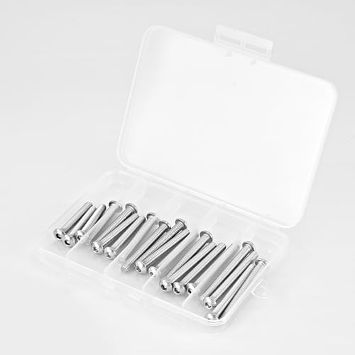 M6 x 40mm 45mm 50mm 55mm 60mm Button Head Socket Cap Screws Bolts 304 Stainless Steel Metric Allen Hex Drive, Machine Fully Threaded, Assortment Kit 25PCS - size: M6 x 40/45/50/55/60mm (25PCS)