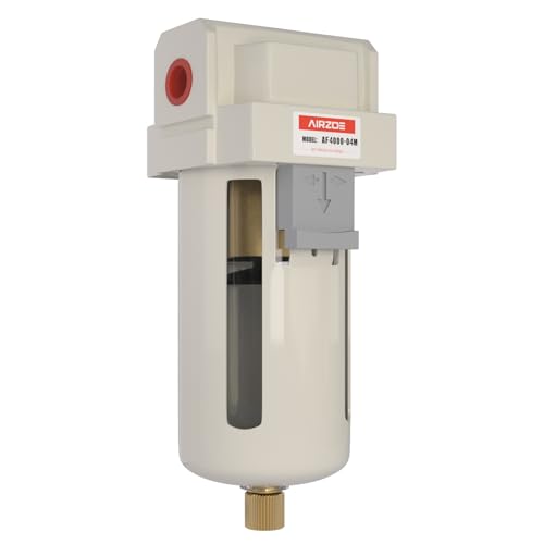 AIRZOE 1/2" NPT Compressed Air Filter, Semi-Auto Drain,0-150psi, AF4000-04 - size: 1/2" NPT