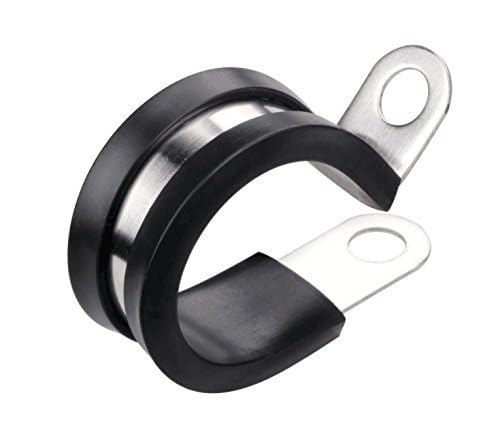 LOKMAN 20 Pack 1/2 Inch Stainless Steel Cable Clamp, Rubber Cushioned Insulated Clamp, Conduit Wire Holder Strap Clips for Tube, Pipe or Wire Cord Installation - size: 1/2 Inch