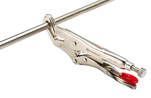 Powerbuilt 9-Inch Parrot Nose Pliers Hand Tool, Adjustable Locking Jaw, Non-Slip Grip on Pipes and Bolts, Car Vehicle Repair, Sinks, Home Improvement Tools - 642896