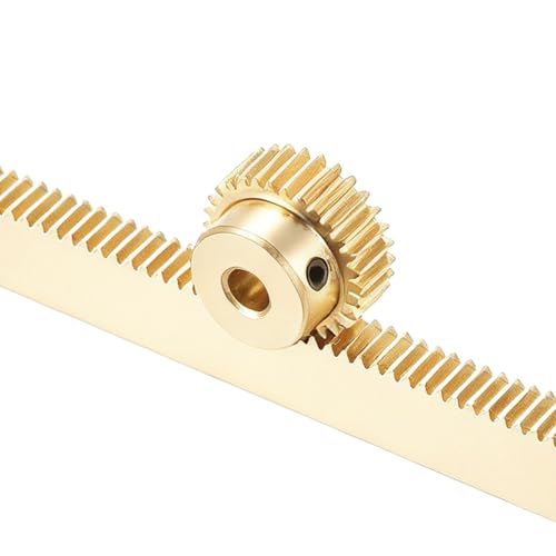 uxcell Brass Spur Gear and Gear Rack 0.5M 30T 10x5x300mm Rack Spur 4mm Bore - size: Gear Bore 4mm, (0.5M-30T)