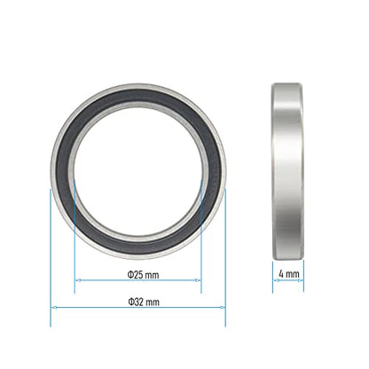 6705-2RS 2 PCS Deep Groove Ball Bearing 25×32×4mm Double Black Rubber Shielded Ball Bearing Chrome Steel P0 Z2 Bearing for Hair Curler, Industrial Machine,Power Tools - size: 6705-2RS Size 25×32×4mm