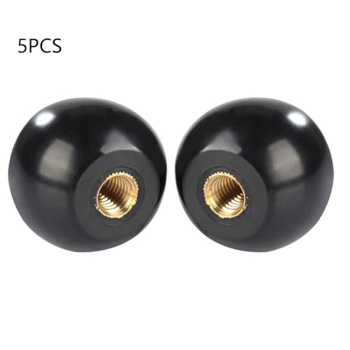 5 Pcs Ball Knobs - Bakelite Machine Handles with Brass Inserts for Lathe Milling Equipment, Universal Fit Tool Replacement Parts(M12*40mm) - size: M12*40mm