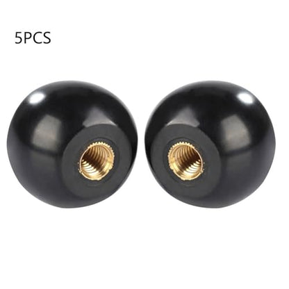 5 Pcs Ball Knobs - Bakelite Machine Handles with Brass Inserts for Lathe Milling Equipment, Universal Fit Tool Replacement Parts(M12*40mm) - size: M12*40mm