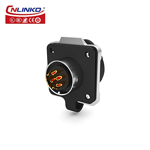 CNLINKO 5A 250V Pin Socket Plug AC DC Connector, Male Female Waterproof M16 8PIN Plastic Wire Connector (8 PIN) - size: 8-Pin, style: Four-Hole Socket Set