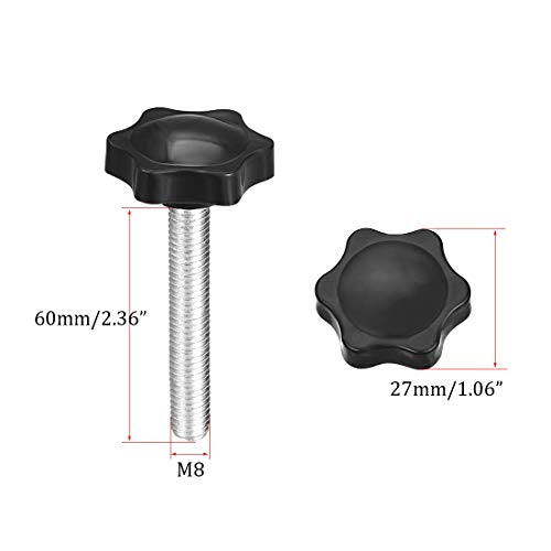 M8 x 60mm Thread Clamping Knob, Thumb Screw, Star Hand Knob Tightening Screw Knob for Machinery, 10Pcs - size: M8 x 60mm