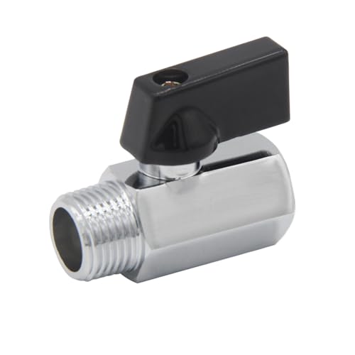 Joywayus Shut Off Valve Brass Ball Valve 1/4" NPT Male x 1/4" NPT Female Standard Connections with Polished Chrome Finish - size: 1/4 NPT (O.D x I.D: 1/2" x 1/2"), style: 1PCS
