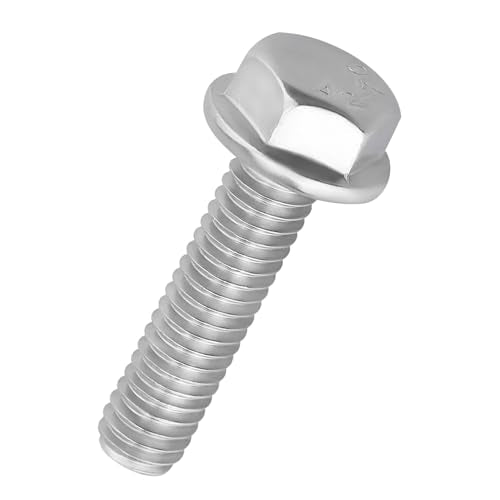 10pcs 3/8-16 x 1-1/4" Flange Hex Head Bolts (Non-Serrated), 304 SS - size: 3/8-16 x 1-1/4