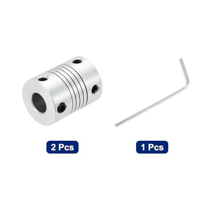 uxcell 2Pcs 8mm to 8mm Aluminum Alloy Shaft Coupling L25xD19 Flexible Coupler Beam for 3D Printer CNC Machine DIY Encoders and Motors Shaft,Silver - size: 8mm to 8mm
