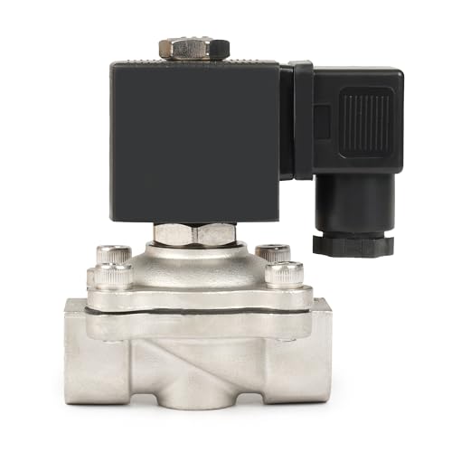 U.S. Solid 3/8" Stainless Steel Solenoid Valve -110V 120V AC, Normally Closed, 145 PSI Electric Valve for Water, Air, Diesel - size: 3/8 Inch