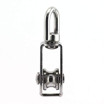 1-Pack M20 Single Pulley Block Stainless Steel Heavy Duty Hardware Single Wheel Swivel Rigging Lifting Wheel Fixed Pulley for Wire Rope Loading 75kg - size: 1-Pack M20