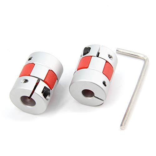 2PCS 6.35mm to 8mm Aluminium Plum Flexible Shaft Coupling Diameter20mm Length25mm 6.35x8mm Motor Connector Flexible Coupler for 3D Printer CNC Machine and Servo Stepped Motor（6.35x8mm） - size: D20 L25, style: 6.35x8mm