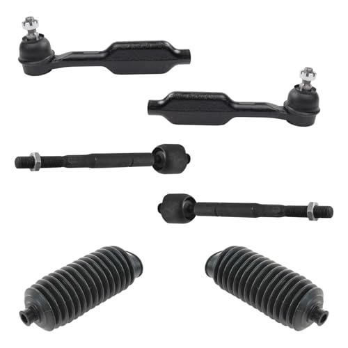 TRQ Front Steering Kit Steering Rack & Pinion Bellow Tie Rod - style: PSA32191