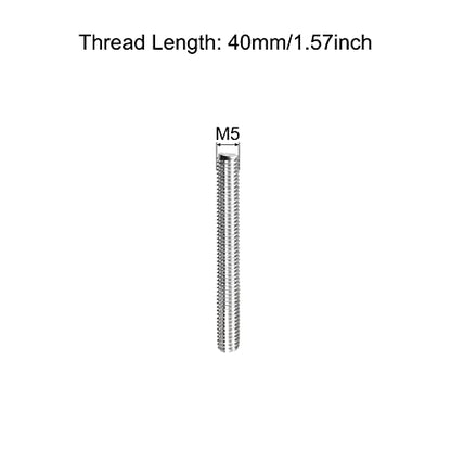 MECCANIXITY Fully Threaded Rod M5 x 40mm 0.8mm Thread Pitch 304 Stainless Steel Right Hand Threaded Rods Bar Studs 5 Pack - size: M5 x 40mm