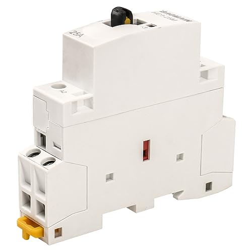 BAOMAIN 220V 2-Pole 25A Manual/Auto AC Contactor, 2NC, DIN Rail Mount
