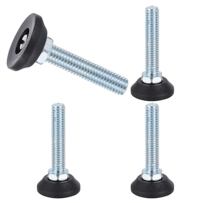 uxcell 3/8"-16 Thread Furniture Feet Levelers, 4Pcs 38mm l Adjustable Furniture Feet Screw in Threaded Leveling Leg Screw on Chair Foot Glides Leveling for Table Chair Cabinet Black - size: 3/8"-16 38mm