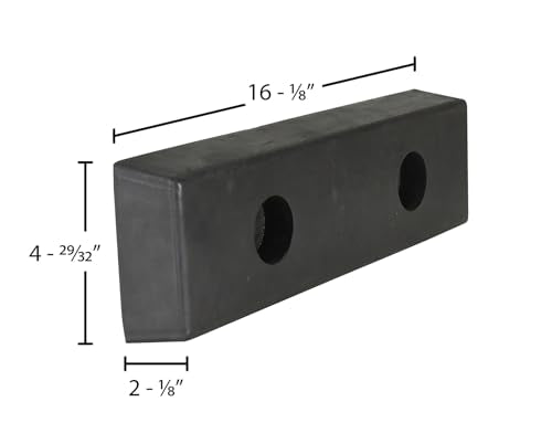Vestil B-516 Rubber Rectangle Molded Bumper 16-1/8 In. x 4-29/32 In. x 2-1/8 In. Black - size: 5 inches width