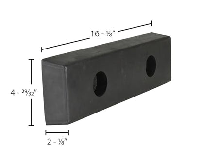 Vestil B-516 Rubber Rectangle Molded Bumper 16-1/8 In. x 4-29/32 In. x 2-1/8 In. Black - size: 5 inches width