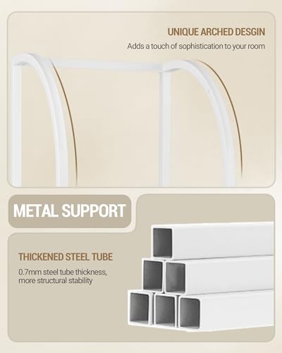Hzuaneri Bookshelf Narrow Bookcase, Tall Storage Rack with Steel Frame - color: White, size: 11.8 × 13.2 × 71.9 inch