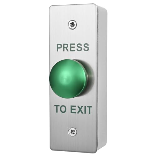 Push to Exit Button for Door Access Control Big Press Button Waterproof Stainless Steel Shell with Back Mounted Box NO/COM Output - color: 4.5''x1.6'' with Box