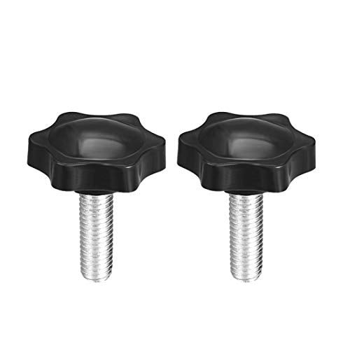 uxcell Clamping Screw Knob, 38mm Dia Plum Hex Shaped Grips Star Knob M8 x 20mm Male Thread, 2pcs - size: M8x20mm
