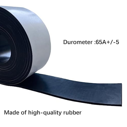 Solid Rubber Strips with Adhesive 1/8 (.125)" Thick X 2" Wide X 10'Long - size: 2"X10'X1/8, style: With Adhesive