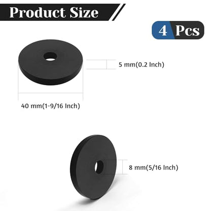 4 PCS Multi Purpose Rubber Spacer, 1-9/16" OD x 5/16" ID x 0.2" Thickness - size: 1-9/16" OD x 5/16" ID x 0.2" Thickness