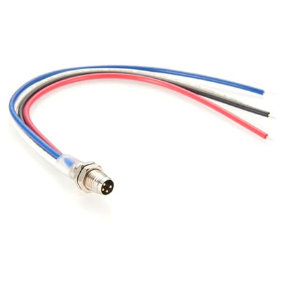 IP67 M8 A-Code 4 Pin Male Connector Receptacle Cable Front Panel Mount Sensor Circular Socket Electrical Cable with Pre-Assembled Pigtail Wires for Industrial Automation, PLCs, Robotics(20cm)