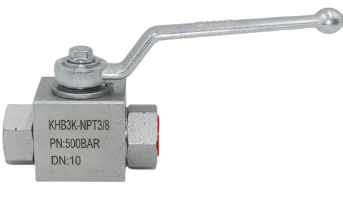 Hydraulic Ball Valve KHB3K 3/8'' NPT, Shut-Off 3 Way, L-Born 3/8 Inch Hydraulic Valve 7250 PSI - size: KHB3K 3/8NPT(3 Way)