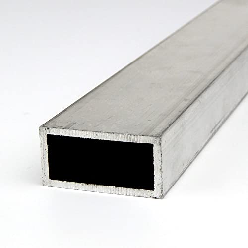 OnlineMetals 6063 Aluminum Rectangular Tubing, Unpolished (Mill) Finish, Extruded, T52 Temper, ASTM B221, AMS-QQ-A 200/9, 1" Height, 4" Width, 0.125" Wall Thickness, 72" Length - size: 4" width| 1" Ht| 0.125" Thk, style: 72" length