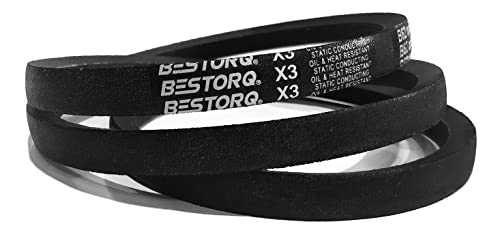 BESTORQ 3L180 V-Belt, Classic Wrapped Rubber X3 V-Belt, Black, 18" Outside Circumference x .38" Width x .24" Height, Pack of 1 - size: Pack of 1, style: 3L180