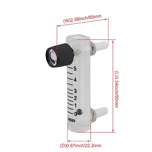 Oxygen Rotameter | Flow Range: 0-5 LPM | with Flow-Control Knob